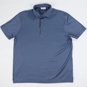 Gran Sasso Polo Shirt Men's 56 Large Blue 100% Cotton Made in Italy Luxury SS
